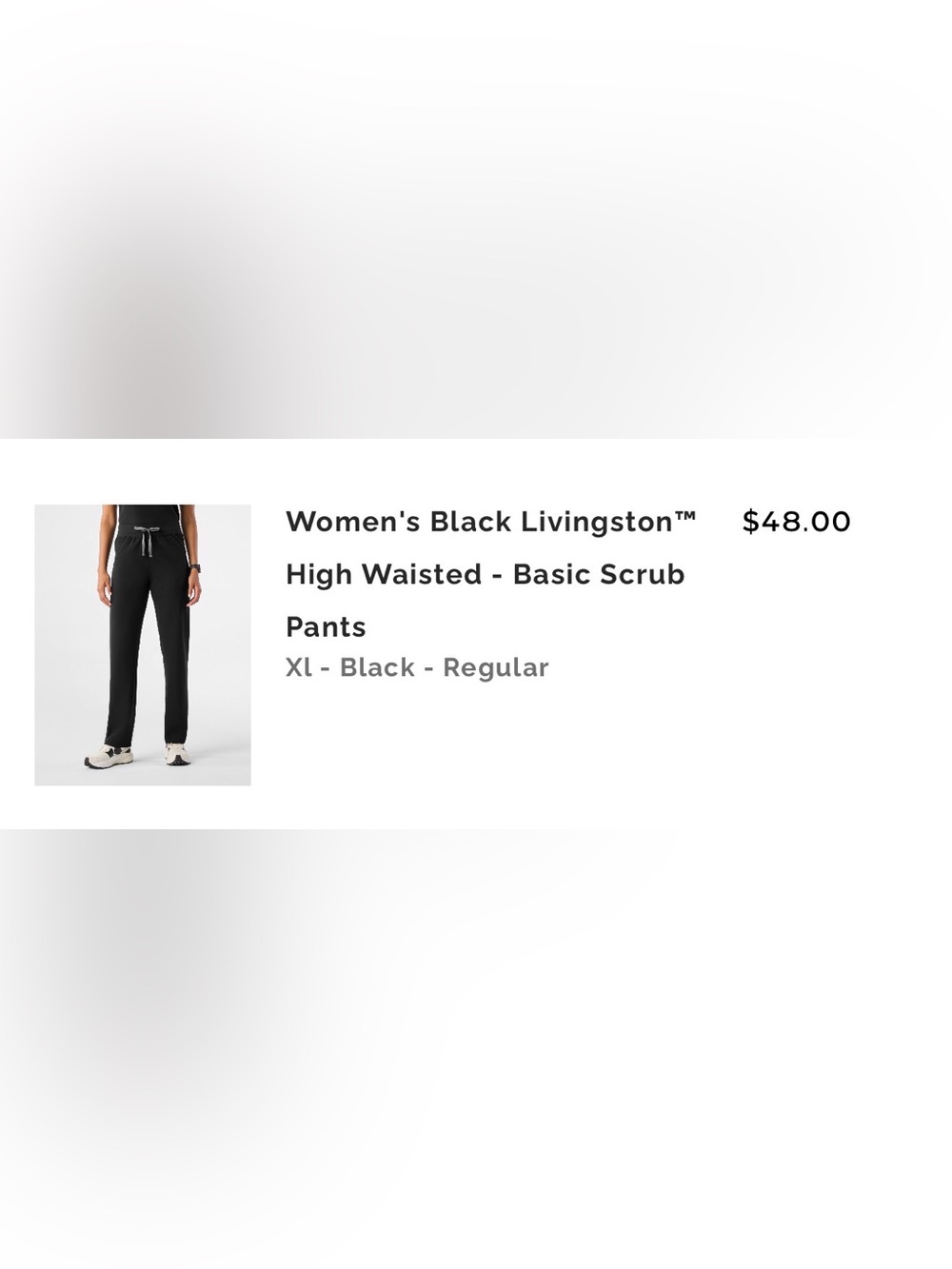 FIGS W Black Livingston High Waisted - Basic Scrub Pants - XL